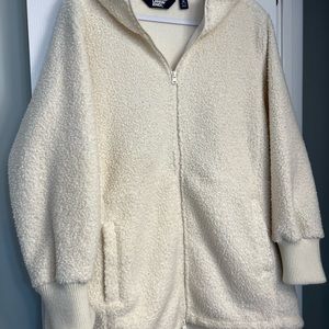 Lands' End Women's Plus Size Ivory Jacket Sherpa Fleece size 1X. Worn Twice.